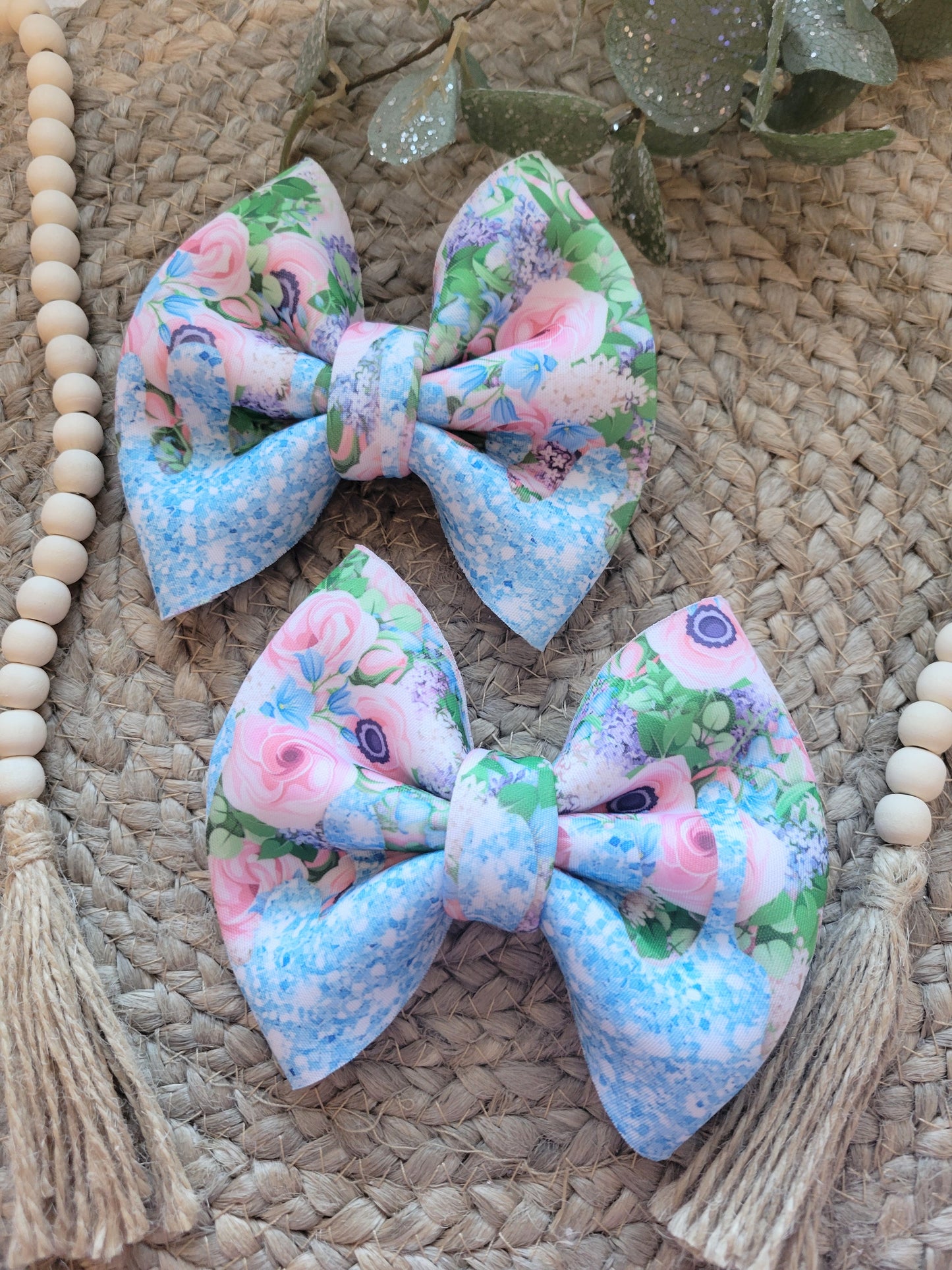 Blue Flower Scuba 5" Hairbow