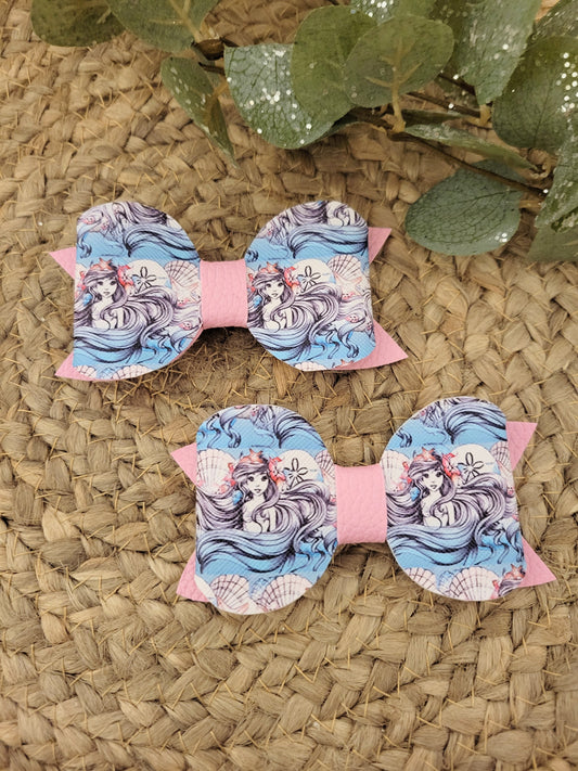 Mermaid Faux leather hairbow