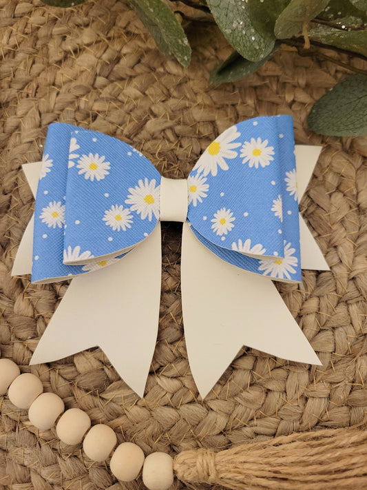 Daisy Faux leather hairbow