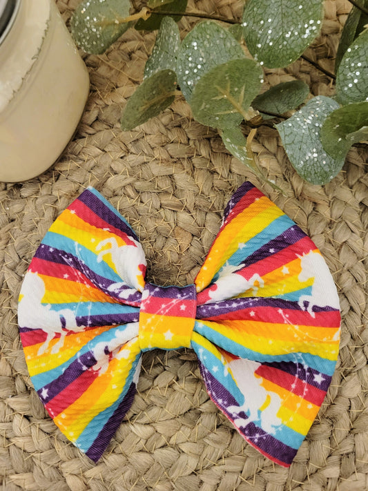 Rainbow Unicorn 5" Hairbow