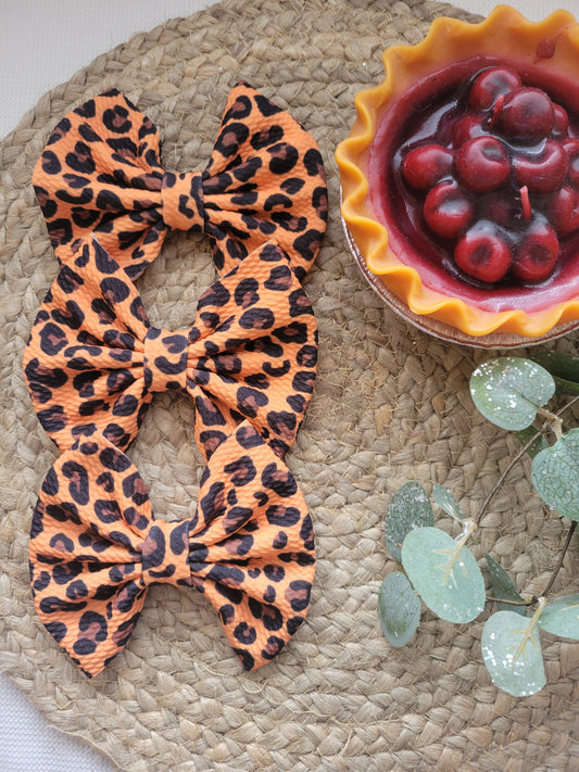 Orange Cheetah 5" Hairbow